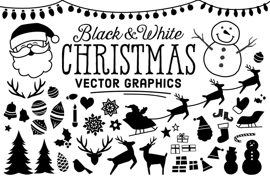 B&W Christmas Icons in Christmas Icons - product preview 8
