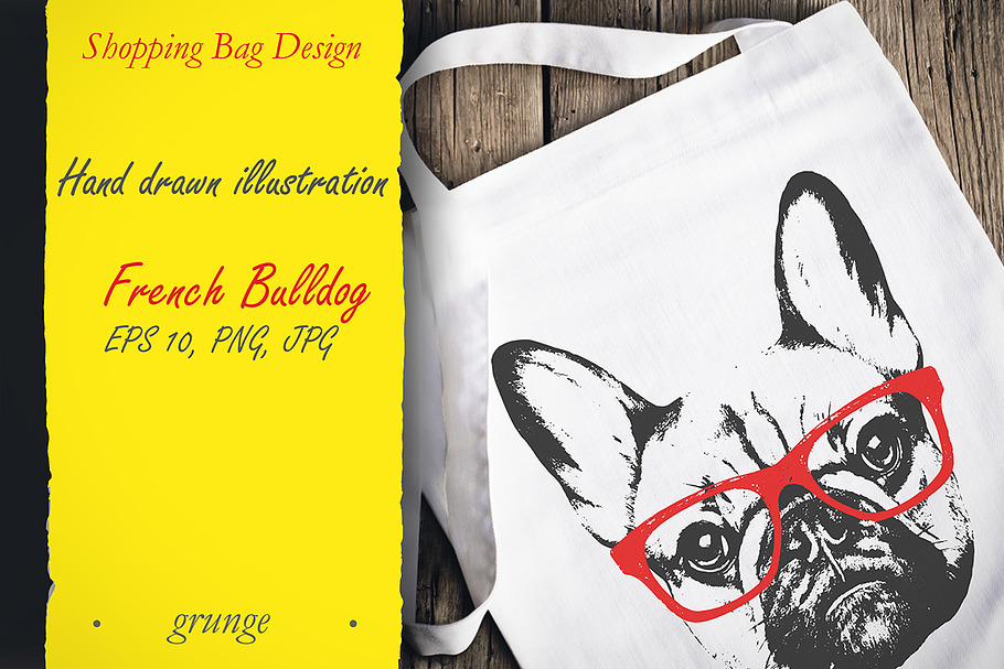 French Bulldog / grunge in Illustrations - product preview 8