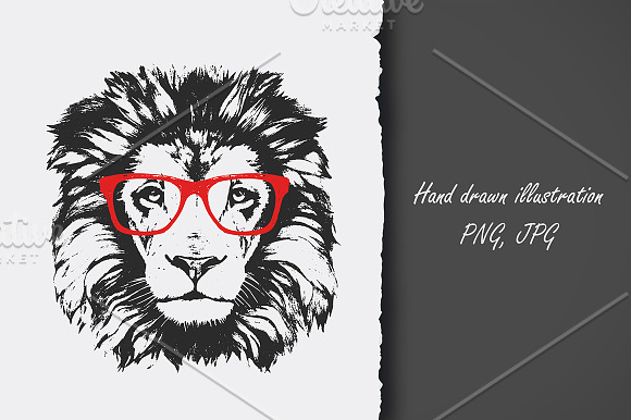 Lion / grunge in Illustrations - product preview 1