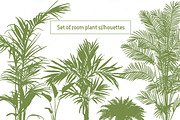 Set of room plant silhouette