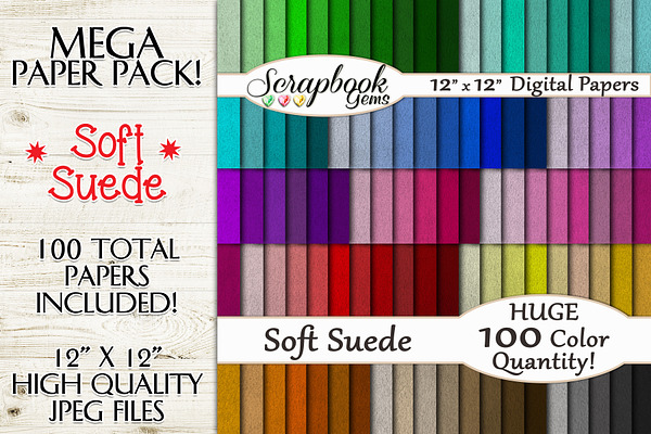 100 Colors Soft Suede Leather Papers
