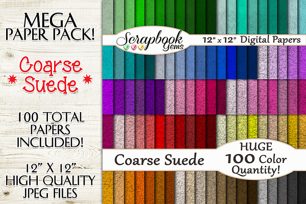 100 Colors Coarse Suede Papers