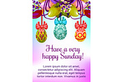 Easter egg floral wreath for spring holiday design