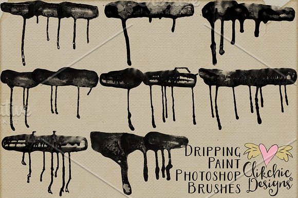 Dripping Paint Photoshop Brushes in Photoshop Brushes - product preview 1