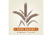 Good bakery logo with wheat ears