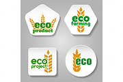 Eco grain product logo set