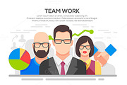 Team work concept flat illustration