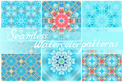 Set of seamless watercolor patterns