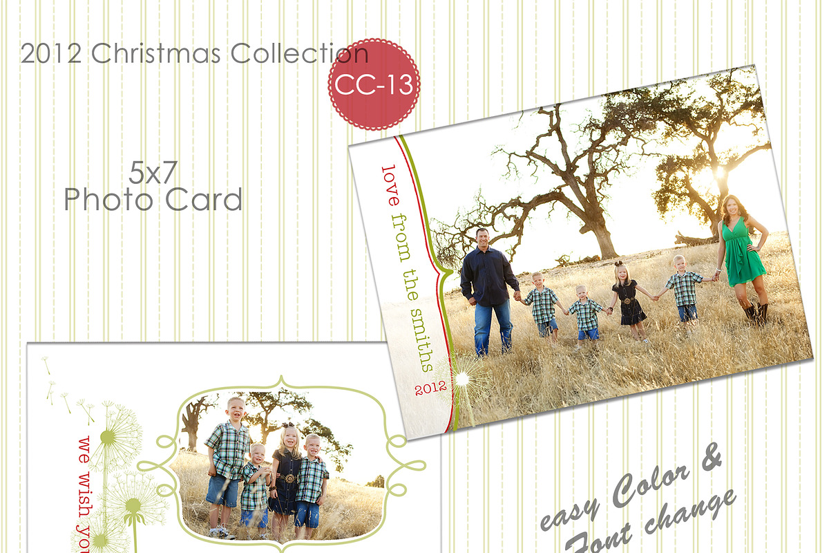 Christmas Photo Card Collection CC13 in Card Templates - product preview 8