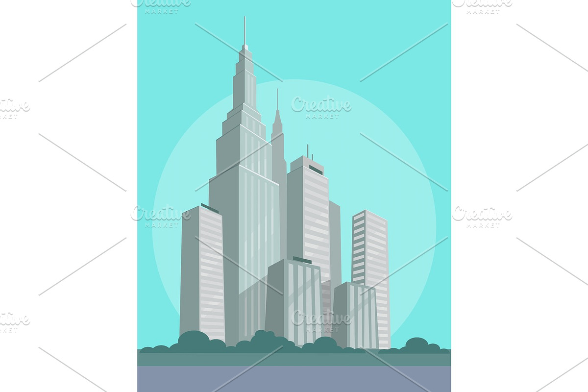 Huge Business and Habitable Skyscrapers in City in Illustrations - product preview 8
