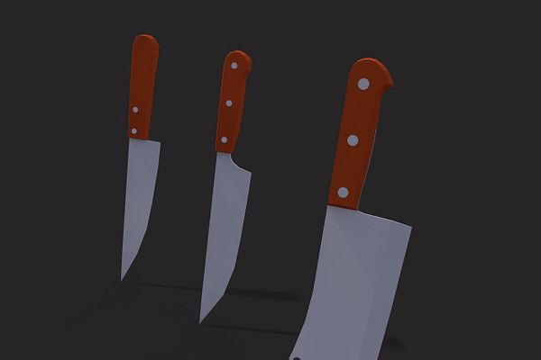 Low Poly Kitchen Knives Pack