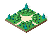 Isometric view projection summer landscape.