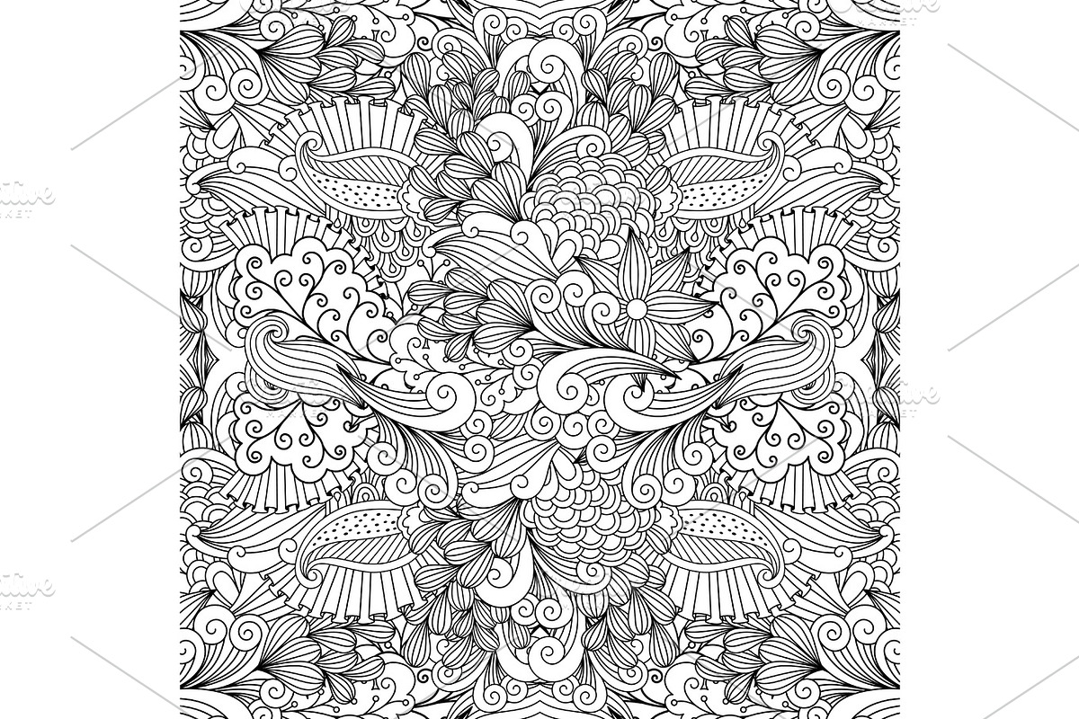 Floral zentangle pattern for wedding invitation in Textures - product preview 8