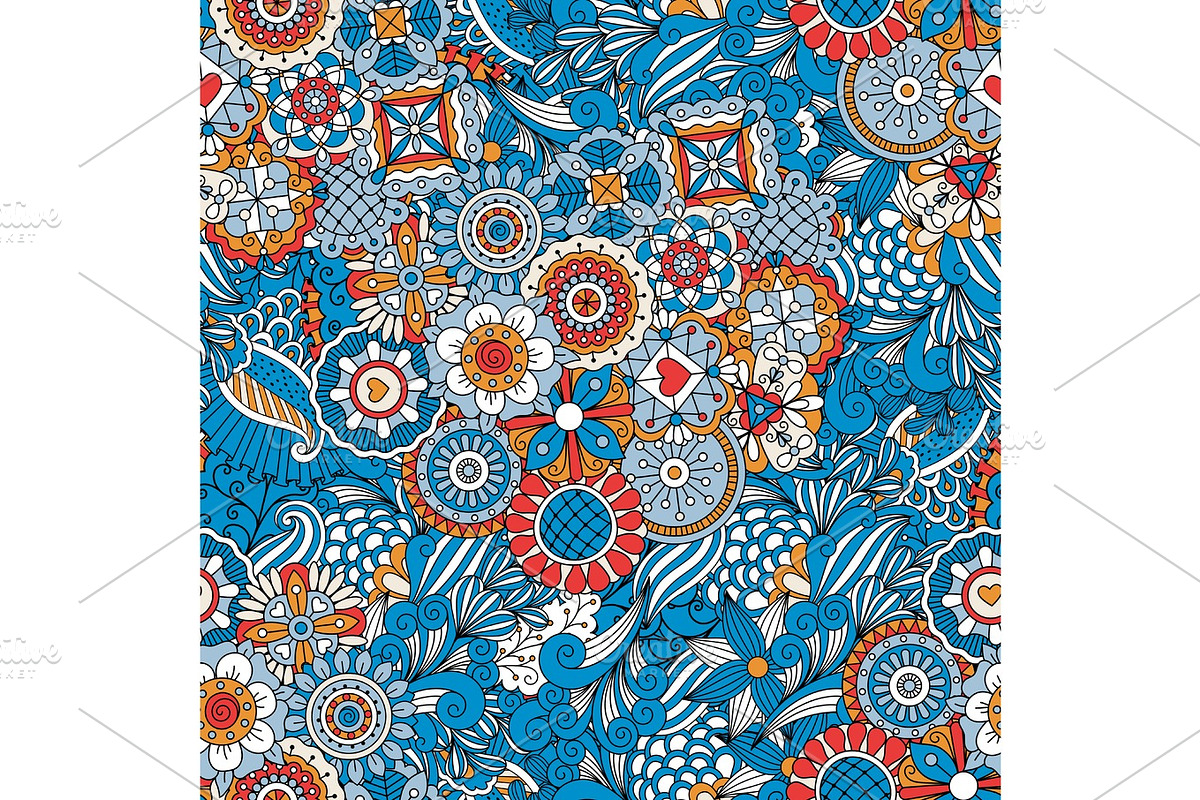 Blue floral decorative background in Textures - product preview 8