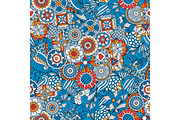 Blue floral decorative background