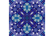 Decorative blue floral ornamental pattern