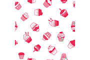 Muffin red and white pattern