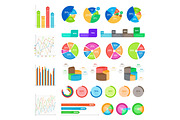 Collection of Infographics Colourful on White