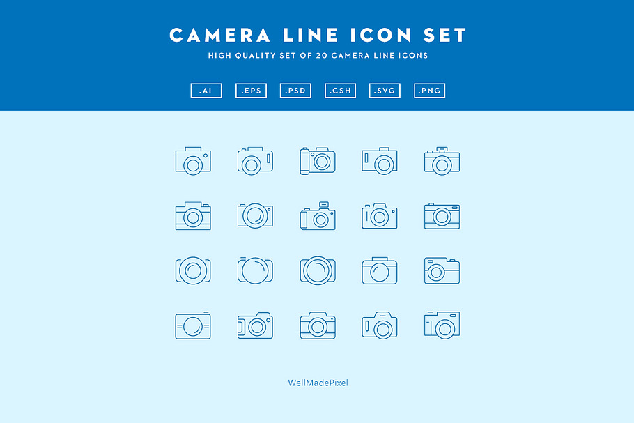 Camera Line Icon Set in Graphics - product preview 8