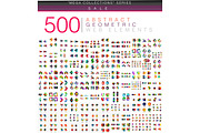 Huge mega set of 500 business paper origami style option infographic banners