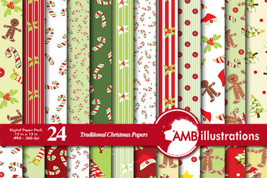 Traditional Christmas Papers AMB-427 in Illustrations - product preview 8