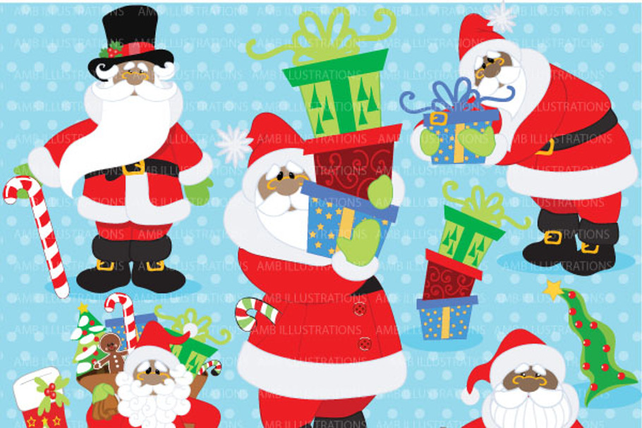 African American Santa AMB-559 in Illustrations - product preview 8