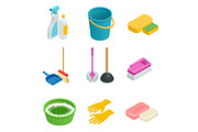 Isometric set of cleaning tools