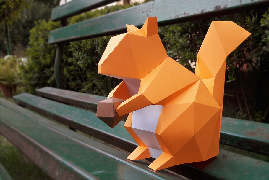 DIY Squirrel - 3d papercrafts in Templates - product preview 8