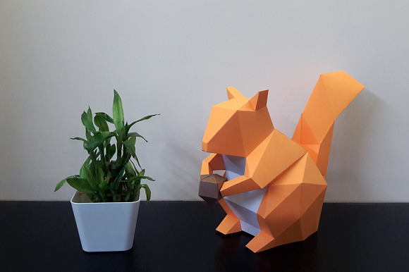 DIY Squirrel - 3d papercrafts in Templates - product preview 3