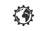 Planet inside the gear icon