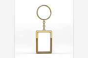 Blank gold keychain. Mockup