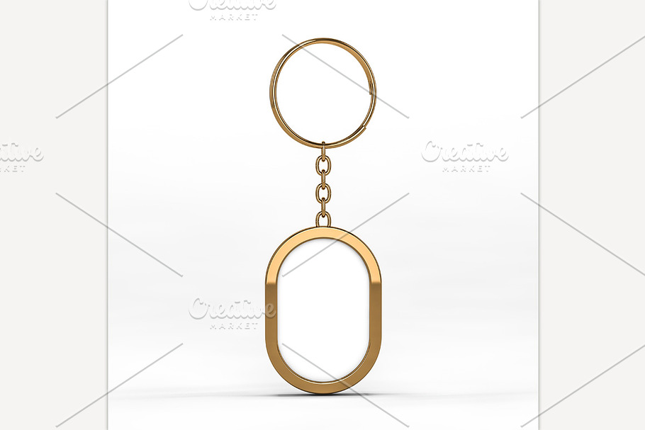 Blank gold keychain. Mockup in Graphics - product preview 8