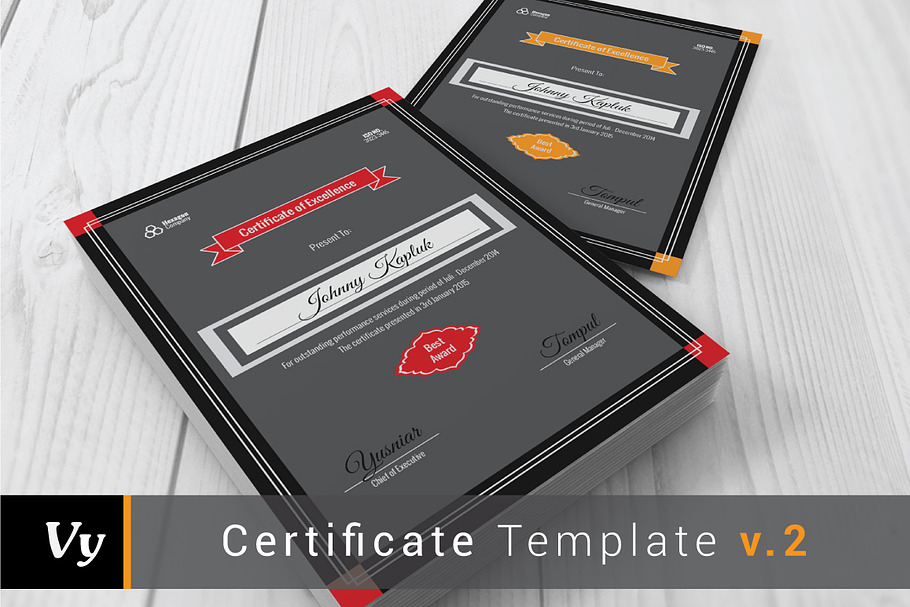 Portrait Certificate Template in Stationery Templates - product preview 8