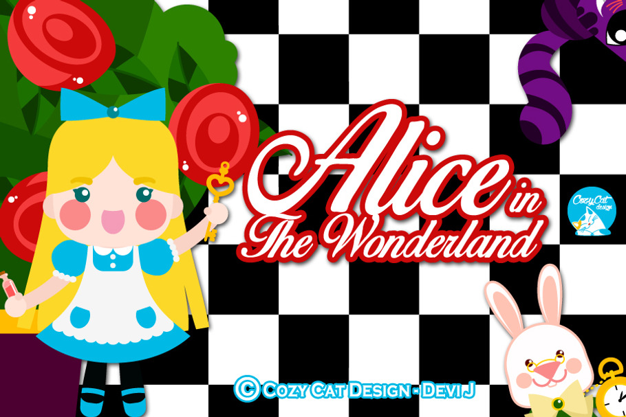 Alice In The Wonderland Clip Art in Illustrations - product preview 8