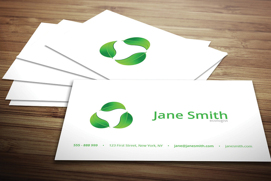 Eco Minimal Business Card in Business Card Templates - product preview 8