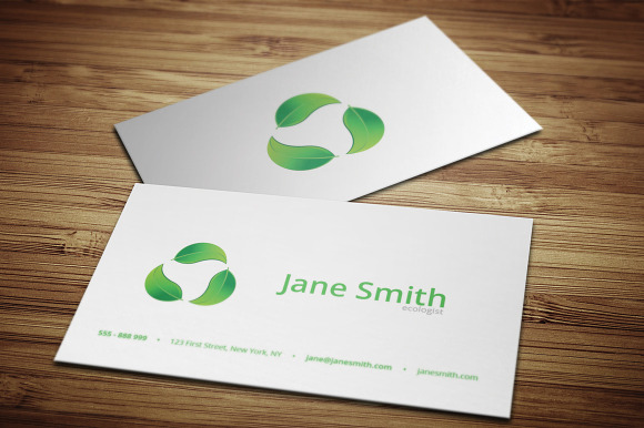 Eco Minimal Business Card in Business Card Templates - product preview 2