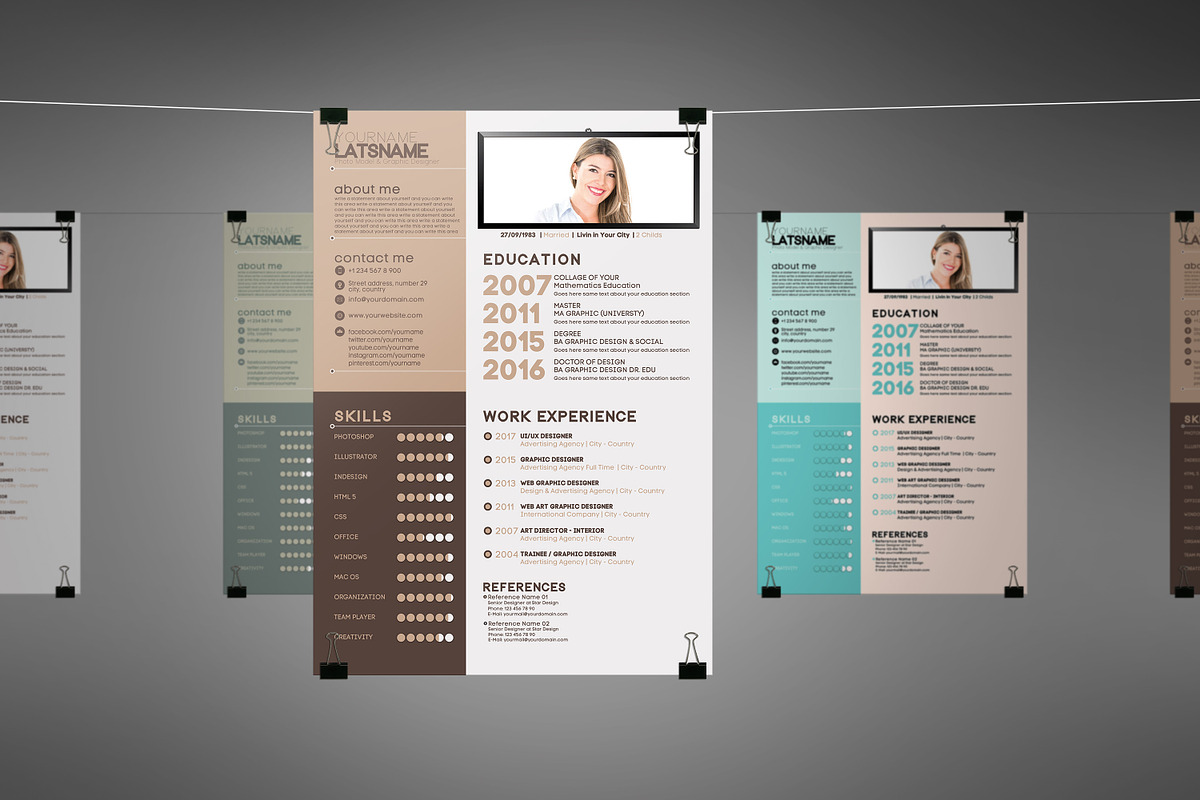 Creative Swiss Resume Cv 3 colors in Resume Templates - product preview 8