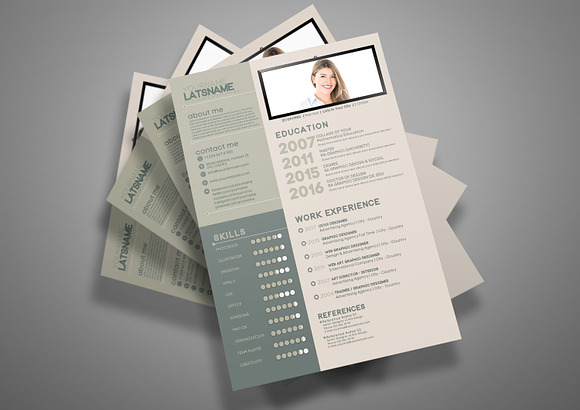 Creative Swiss Resume Cv 3 colors in Resume Templates - product preview 3