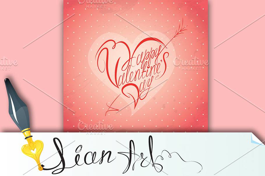 Happy Valentine's Day in heart shap in Card Templates - product preview 8