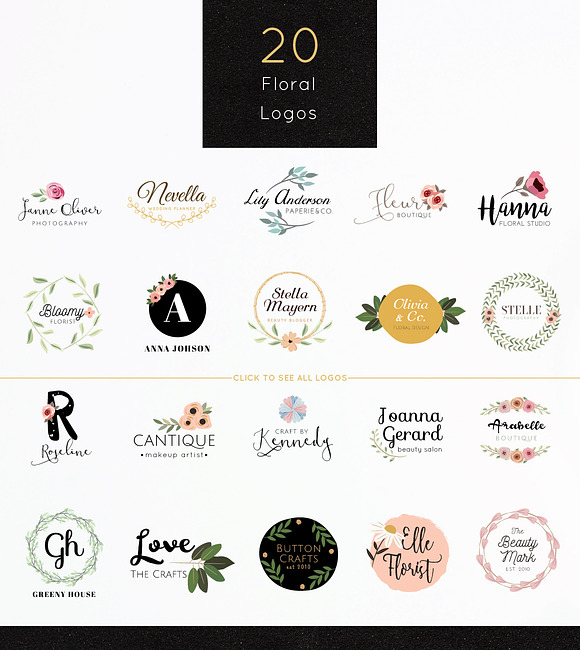 Floral Logo Templates Vol.1 in Logo Templates - product preview 1