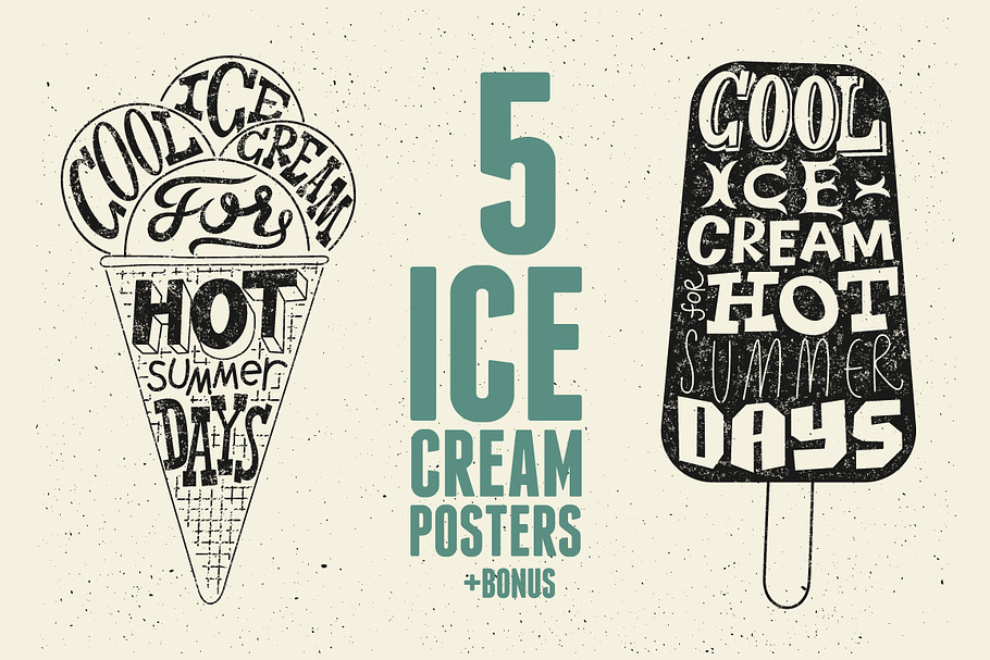 Vintage ice cream grunge poster.