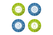Cyber technology. 4 icons. Vector