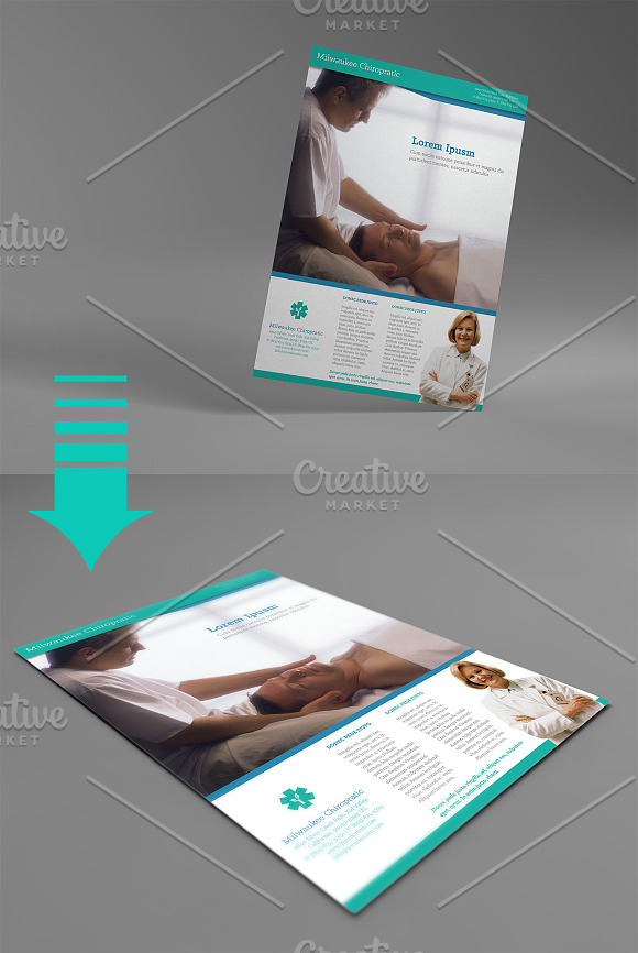 Chiropractic / Medical A4 flyer in Flyer Templates - product preview 2