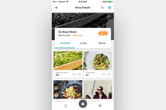 Complete iOS ui kit for delivery app in UI Kits and Libraries - product preview 24