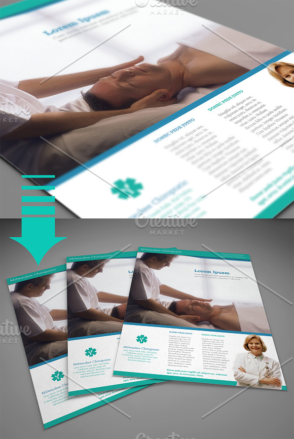 Chiropractic / Medical A4 flyer in Flyer Templates - product preview 3