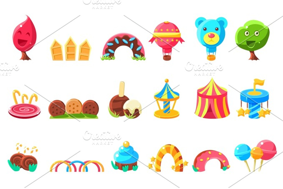Amusement Park Elements Made Of Sweets