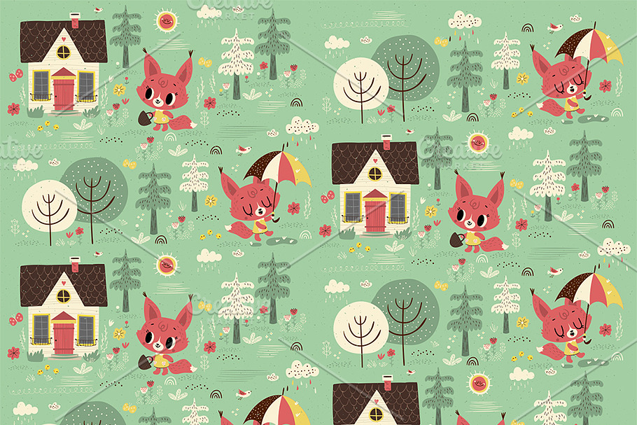 cute vector pattern in Patterns - product preview 8