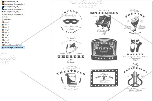 9 Theatre logos templates Vol.2 in Logo Templates - product preview 2