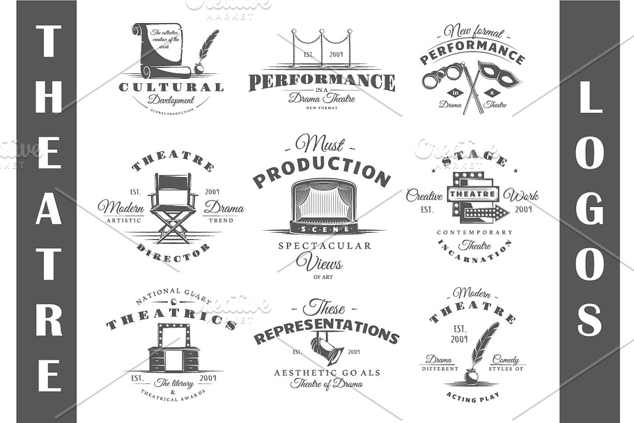 9 Theatre logos templates Vol.3 in Logo Templates - product preview 8