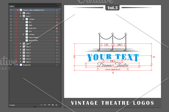 9 Theatre logos templates Vol.3 in Logo Templates - product preview 3